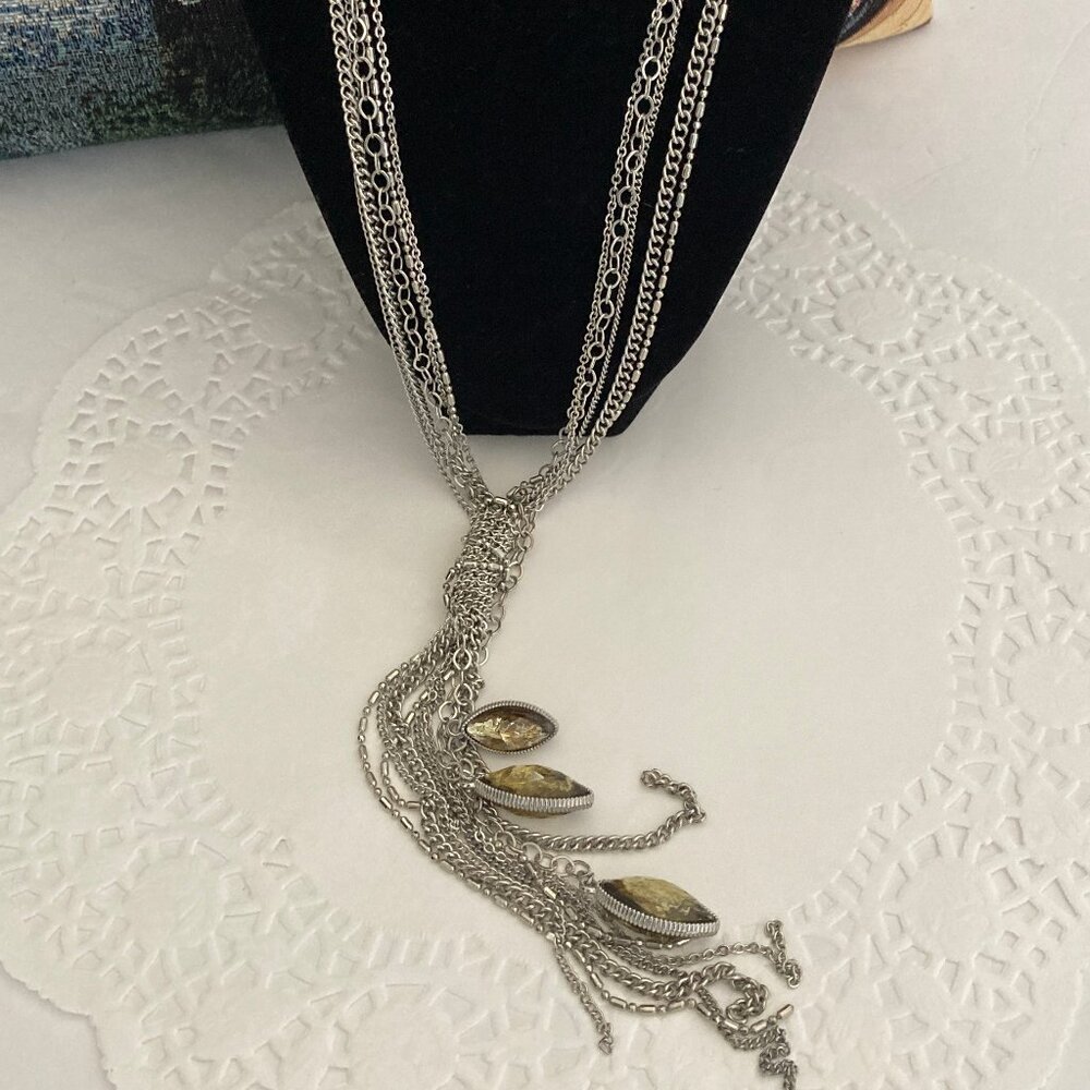 Vera Bradley Silver Layered Charm Necklace Earring Set - Picture 11 of 11